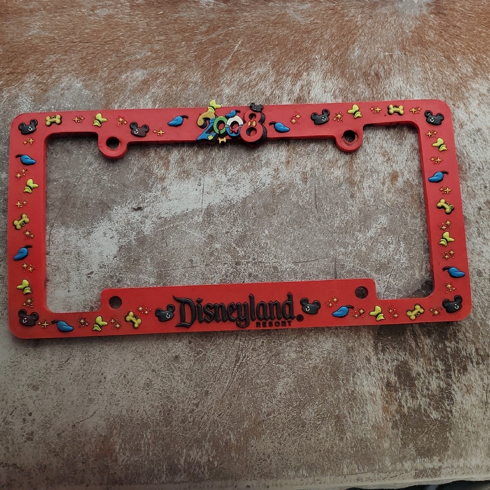 2008 Disneyland Resort Red License Plate Frame
